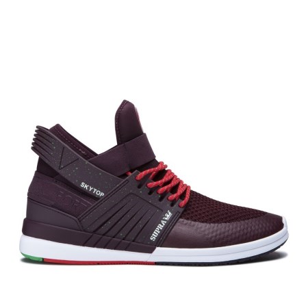 Supra Skytop V Mens High Tops Shoes Burgundy UK 96NZD